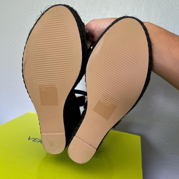 Versace Jeans Collection Black Wedge Heels with Gold Accents - Picture 6 of 8